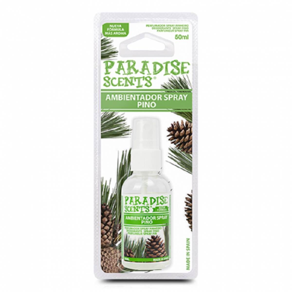 PARADISE SCENTS Ambientador coche spray Paradise pino 50 ml