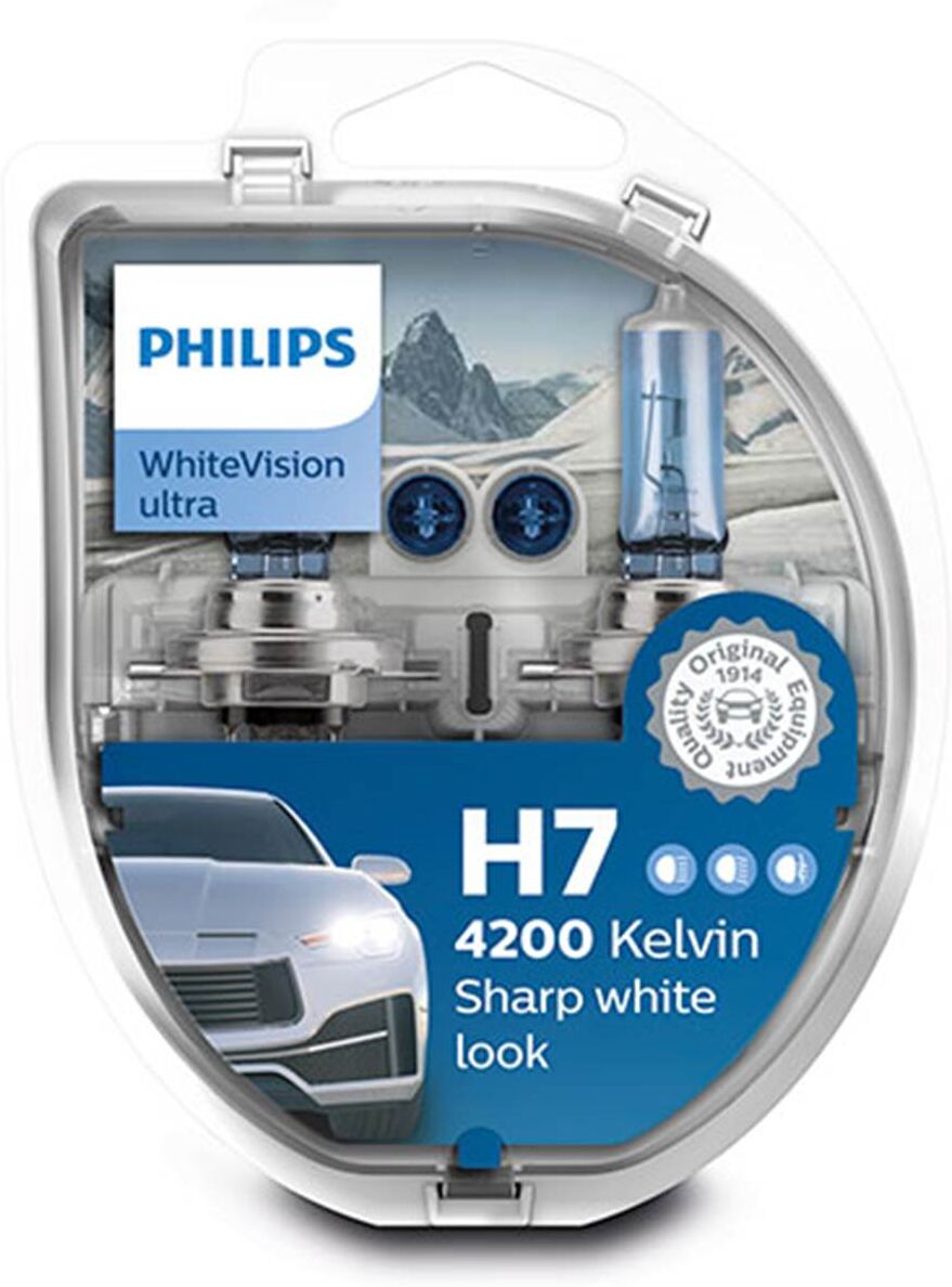 Philips Set bombillas h7  whitevision ultra 2w5w 2 unidades