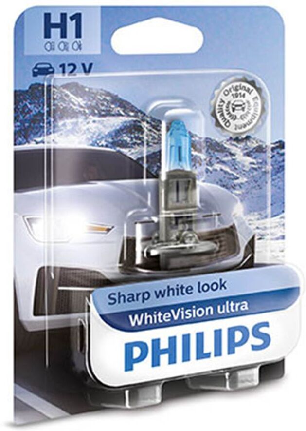 Philips Bombilla h1  whitevision ultra 12v 55w 1ud