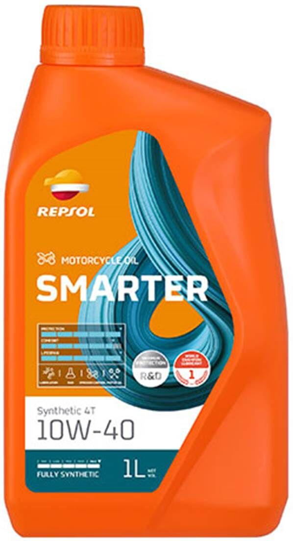 REPSOL Aceite de motor moto  10w40 4t smarter synthetic 1l