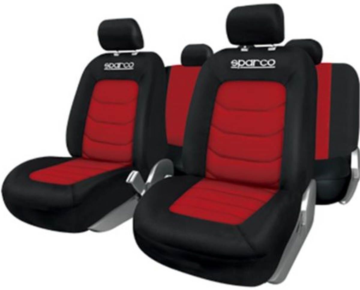 Sparco Juego completo de fundas de asiento para coch  s-line roja/negra