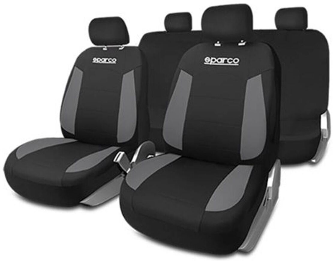 Sparco Juego completo de fundas de asiento para coche  negro y gris strada