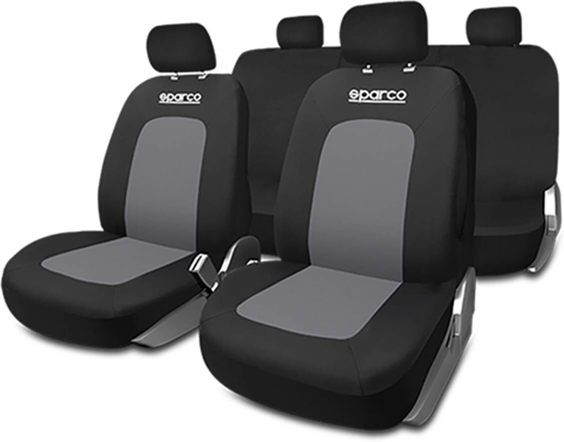 Sparco Juego completo de fundas de asiento para coche  negro y gris sport