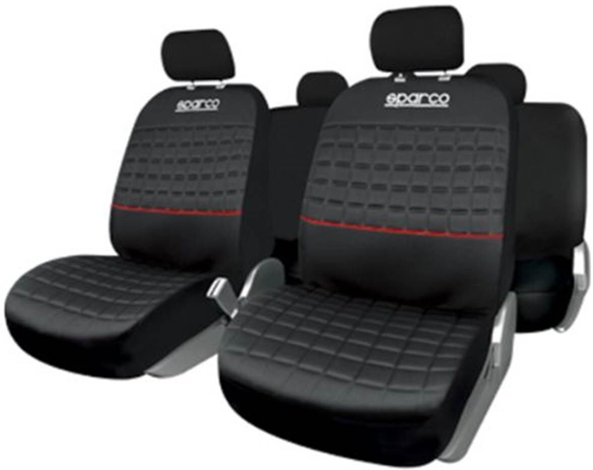 Sparco Juego completo de fundas de asiento para coche  lazio roja