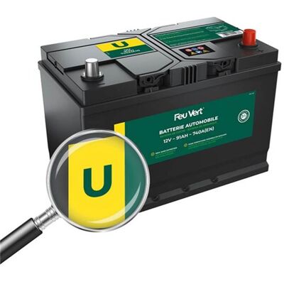 Batería Feu Vert U 91Ah 740A - Batería de coche Batería Feu Vert U 91Ah 740A - Batería de coche