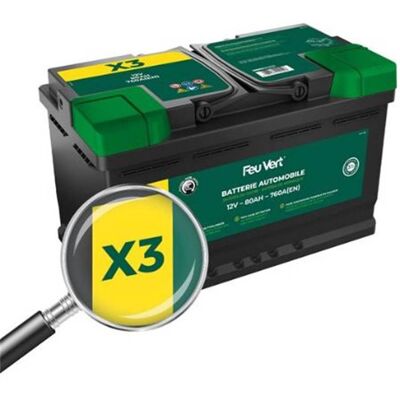Batería de coche Feu Vert X3 - Start Stop AGM 80Ah 760A Batería de coche Feu Vert X3 - Start Stop AGM 80Ah 760A