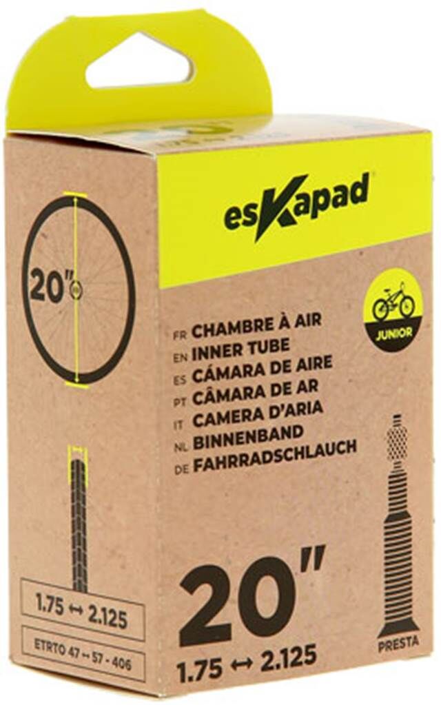 ESKAPAD Cámara de aire 20 pulgadas 1,75-2,125  presta