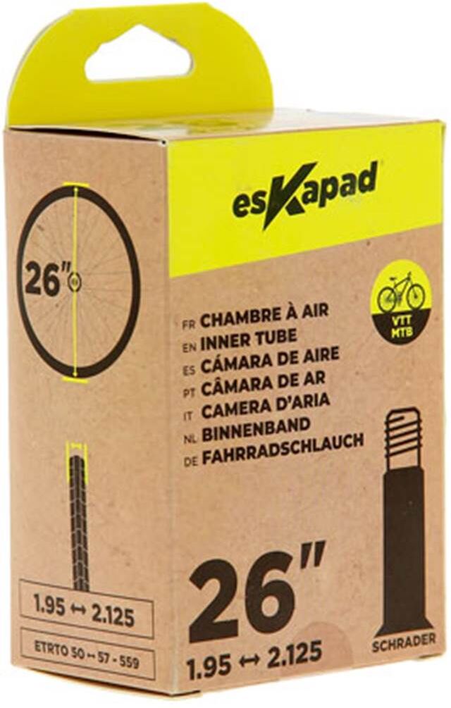 ESKAPAD Cámara de aire 26 pulgadas 1,95-2,125  schrader