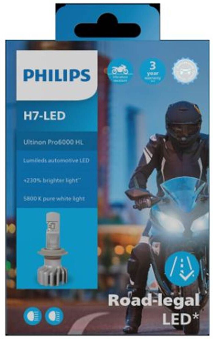 Philips Bombilla led h7 moto  ultinon pro6000 1 ud 15w 12v