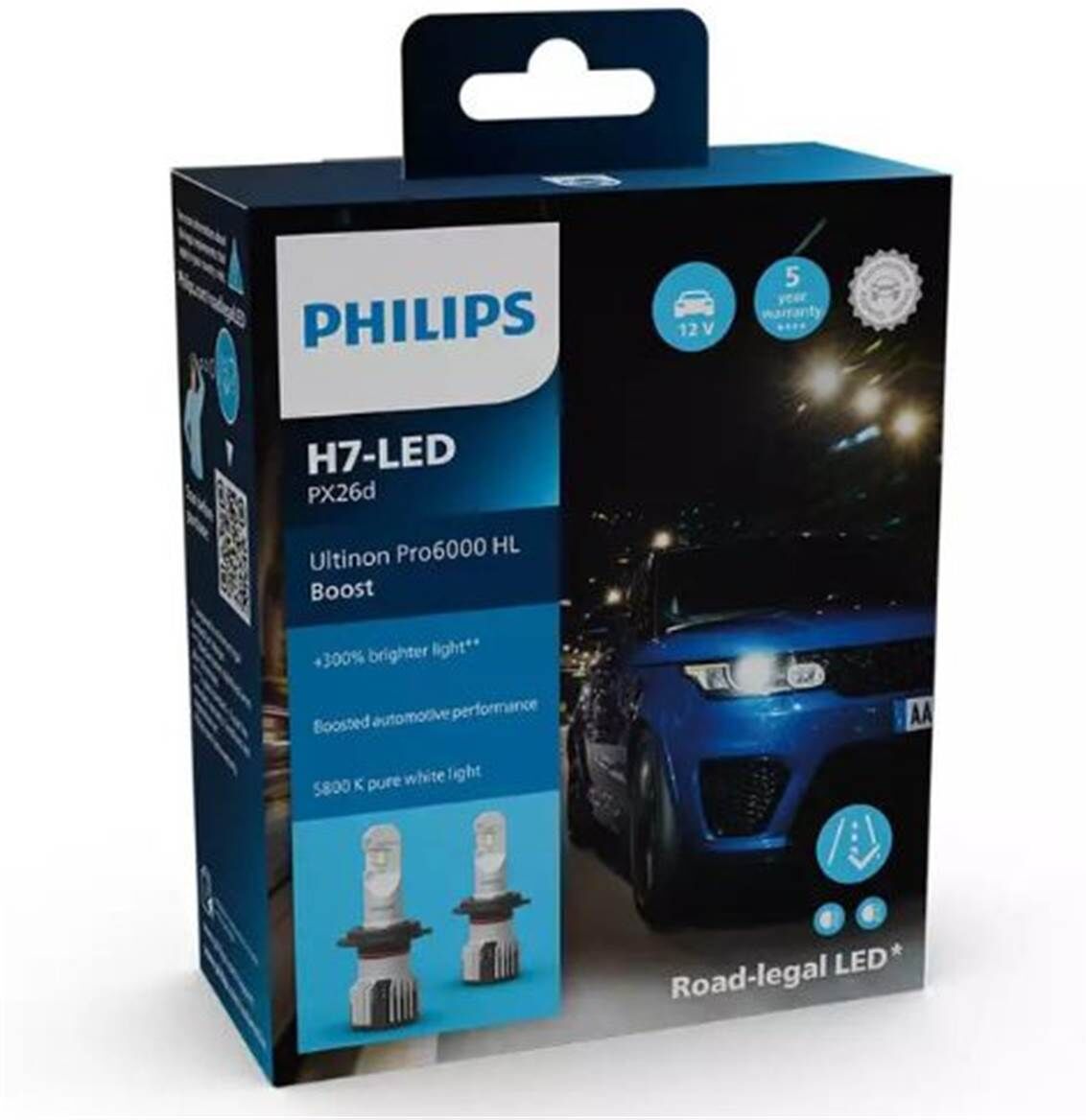 Philips Bombilla Led H7 coche  Ultinon Pro6000 Boost 2 uds 15W 12V