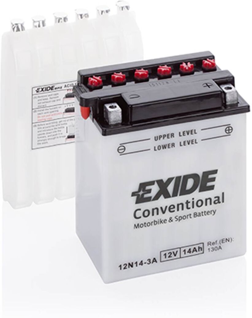 EXIDE Batería de moto  12n14-3a 14ah 130a 12v