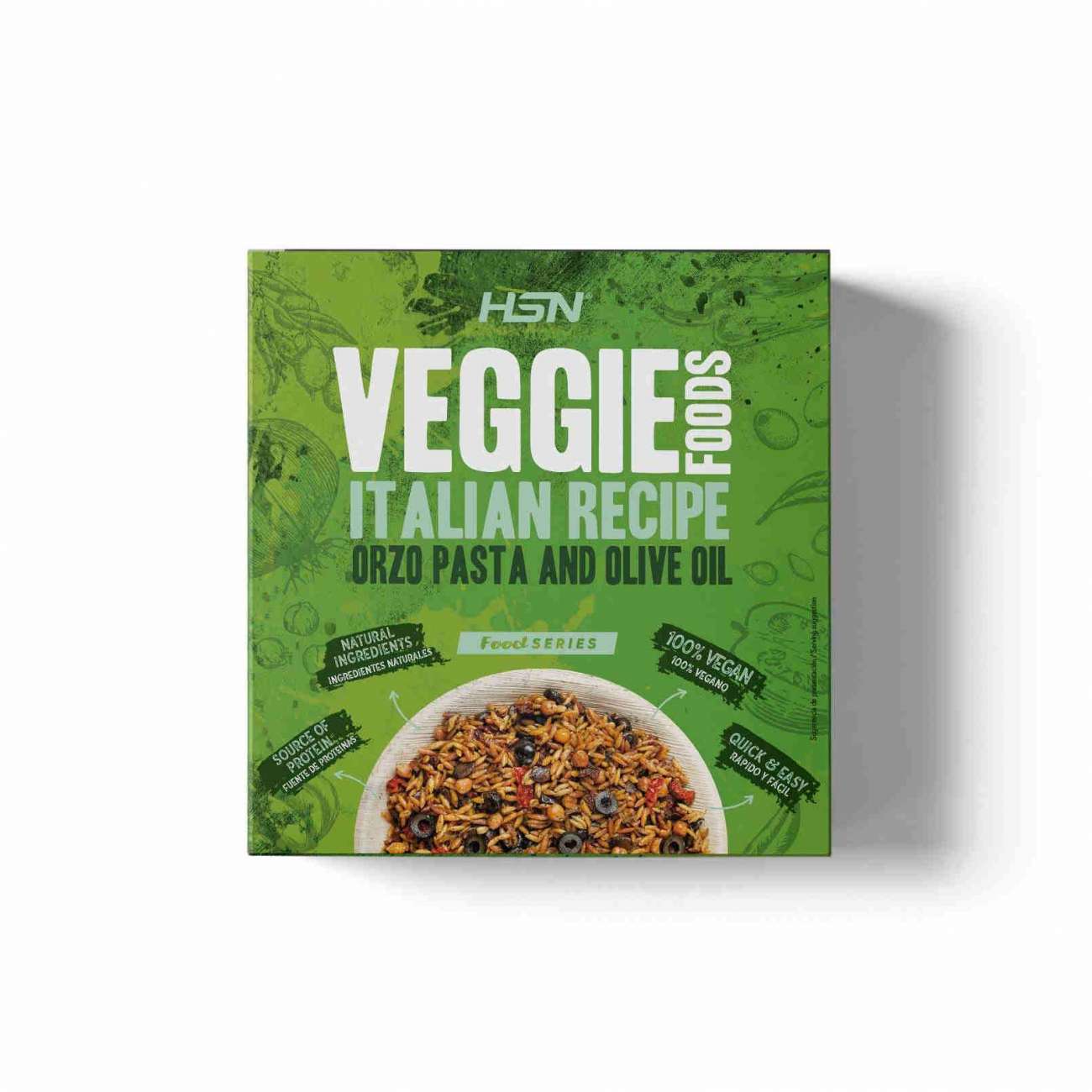 HSN Plato preparado estilo veggie pasta orzo con aceite de oliva estilo italiano - 280g