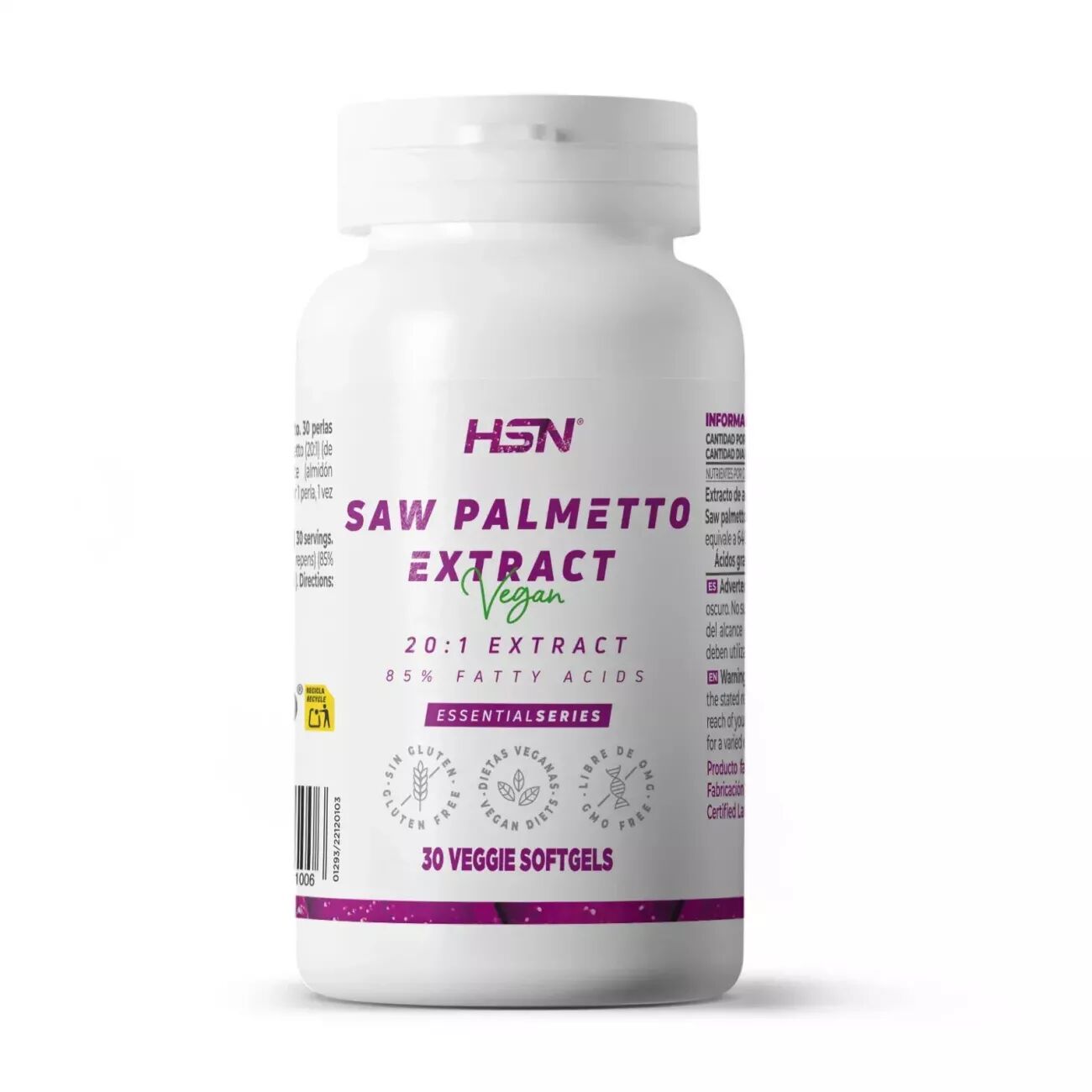 HSN Extracto de saw palmetto (20:1) 320mg - 30 perlas vegetales