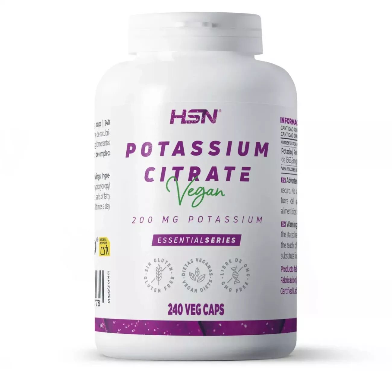 HSN Citrato de potasio 200mg - 240 veg caps