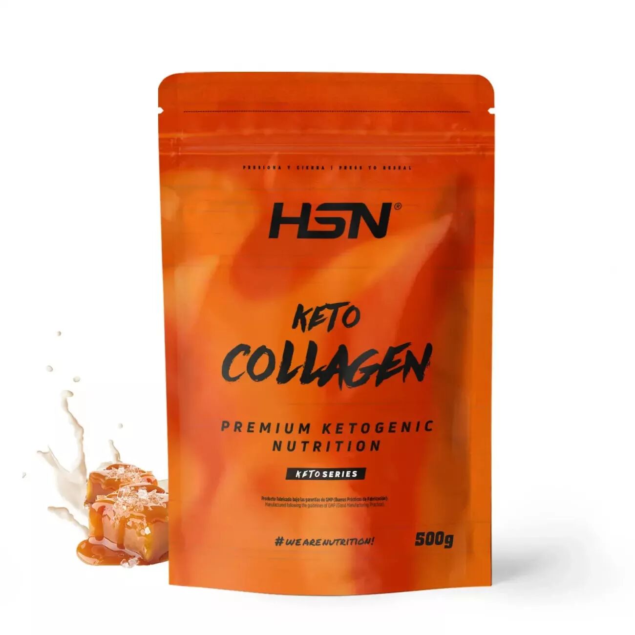 HSN Keto colágeno hidrolizado (bovino) en polvo 500g caramelo salado