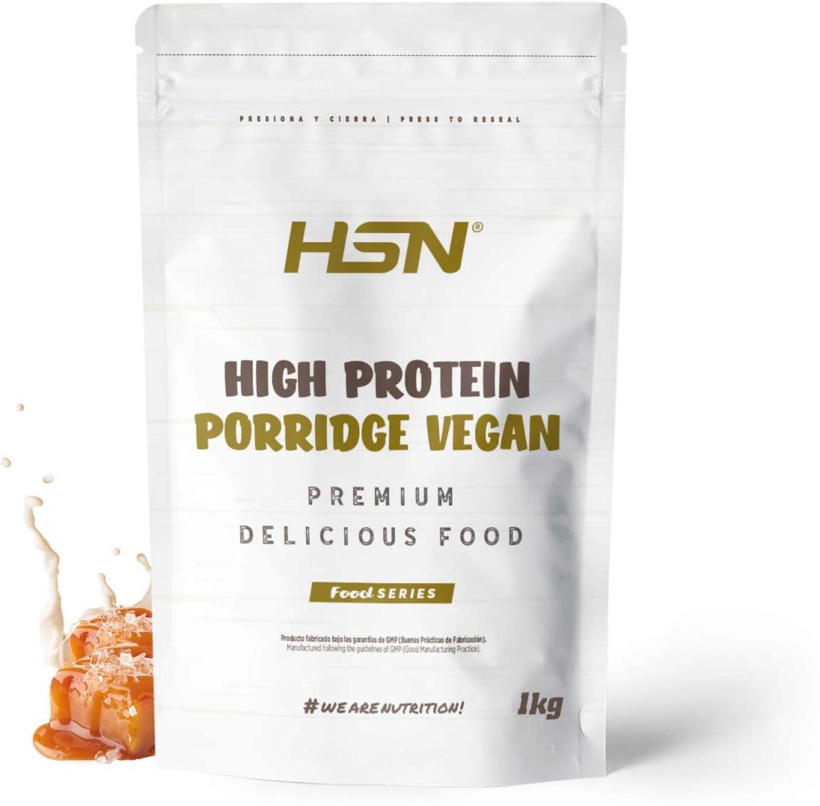 HSN Gachas de avena proteicas veganas 1kg caramelo salado