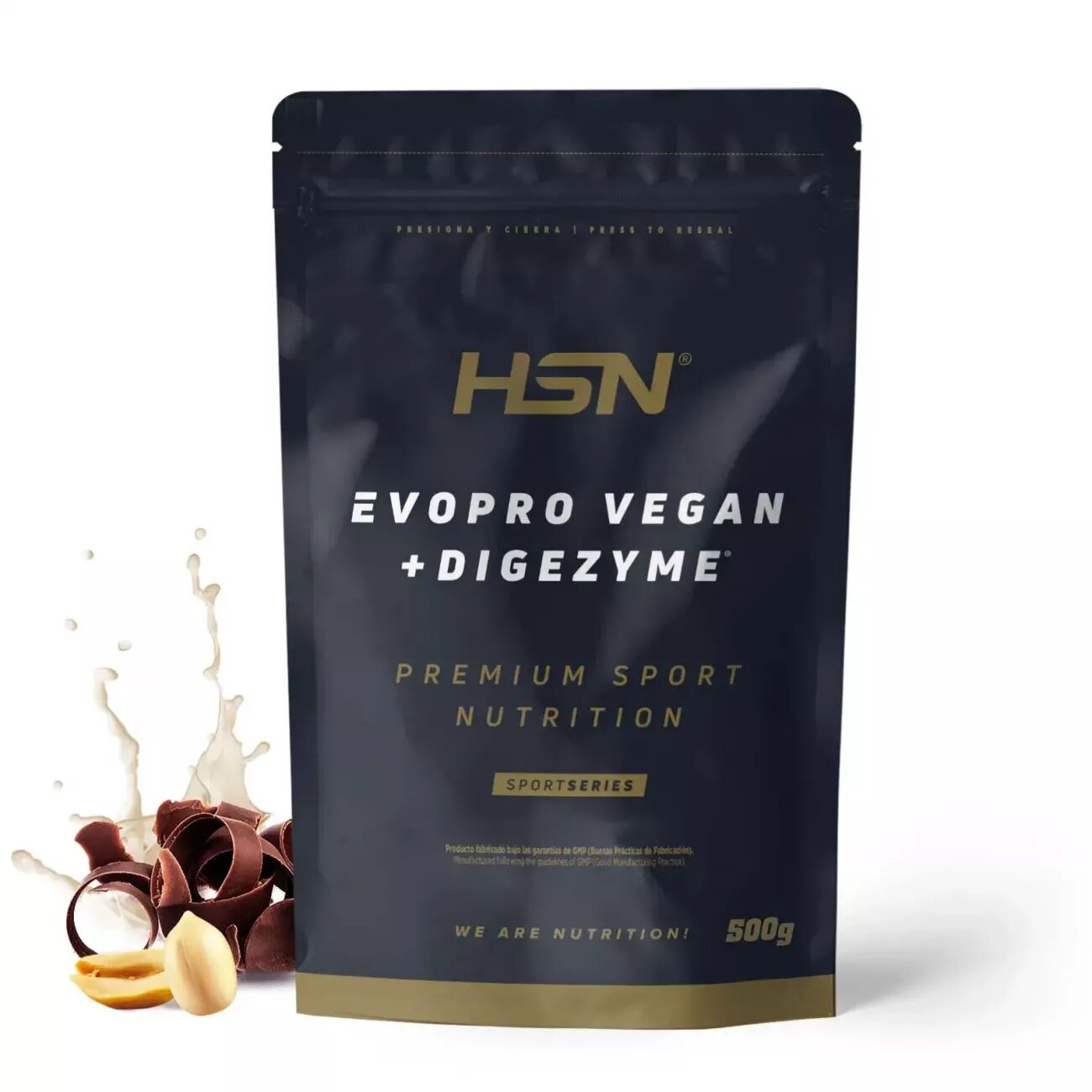 HSN Evopro vegan (mezcla proteínas premium) + digezyme® 500g chocolate y cacahuete