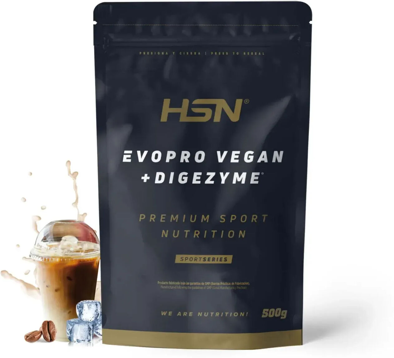 HSN Evopro vegan (mezcla proteínas premium) + digezyme® 500g café helado