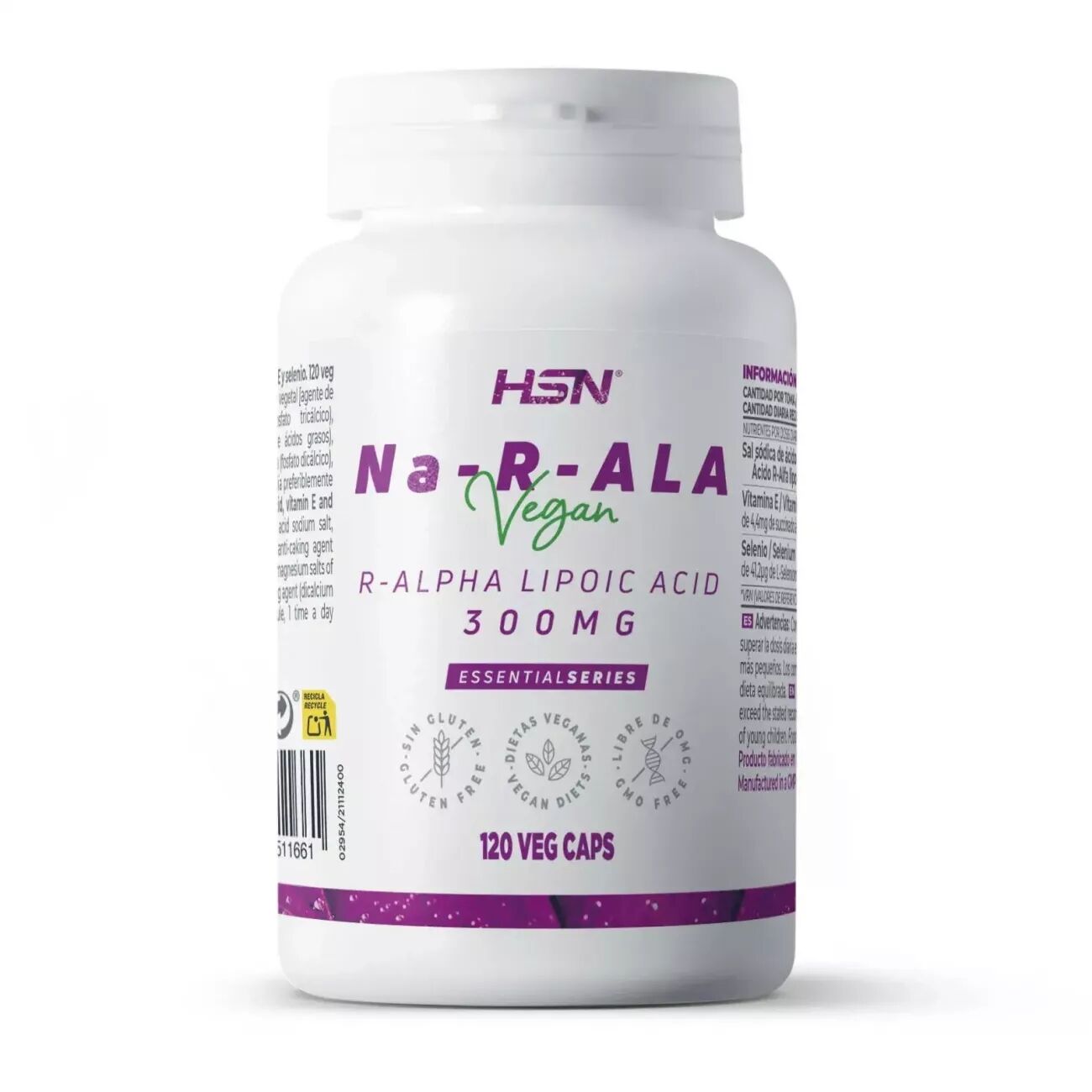 HSN ácido r-alfa lipoico 300mg - 120 veg caps