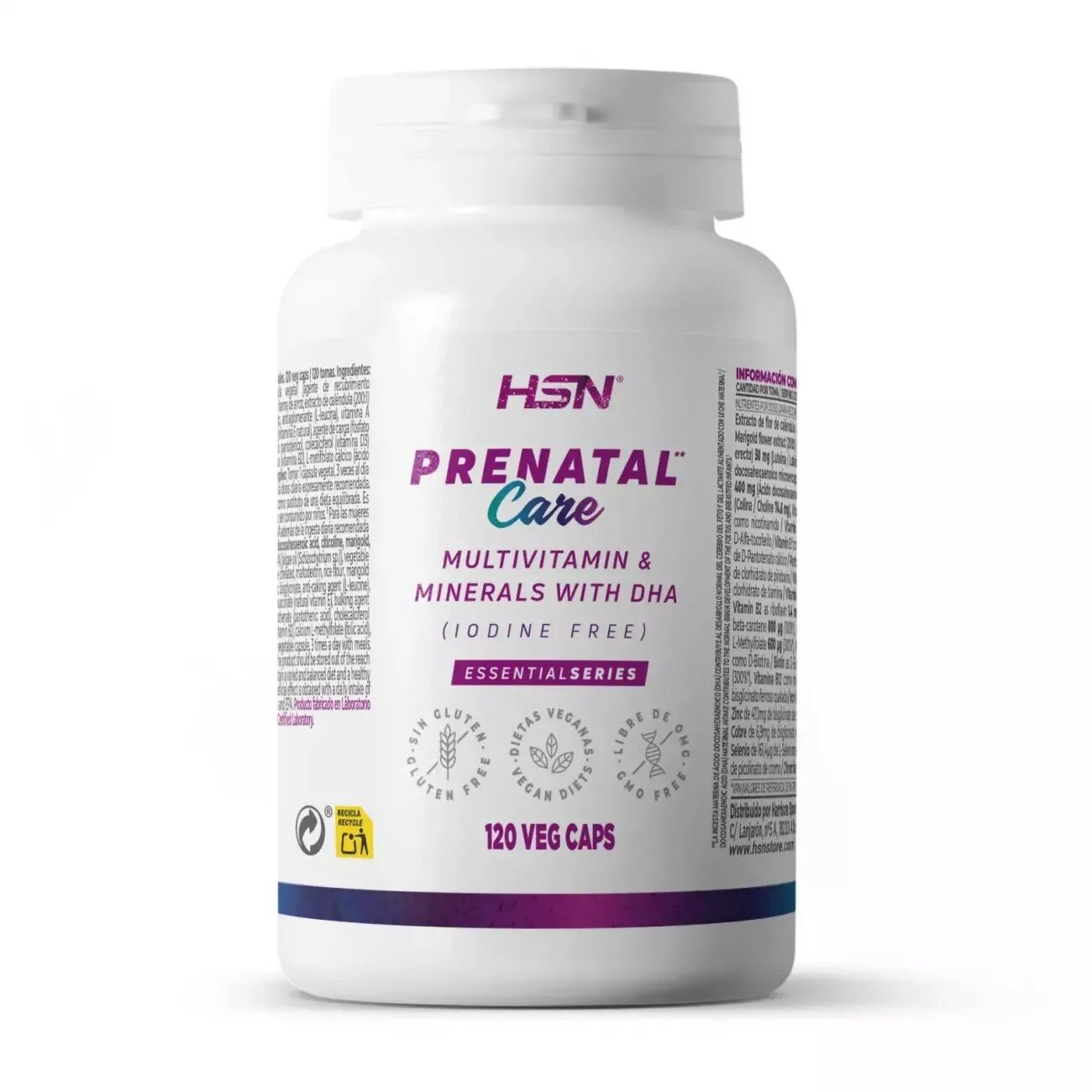 HSN Prenatal care (sin yodo) - 120 veg caps
