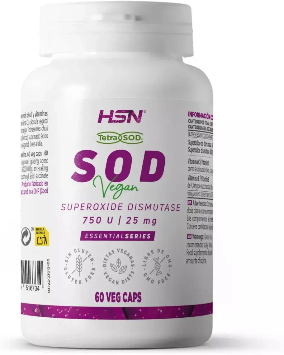 HSN Sod (superóxido dismutasa) (tetrasod®) 25mg - 60 veg caps