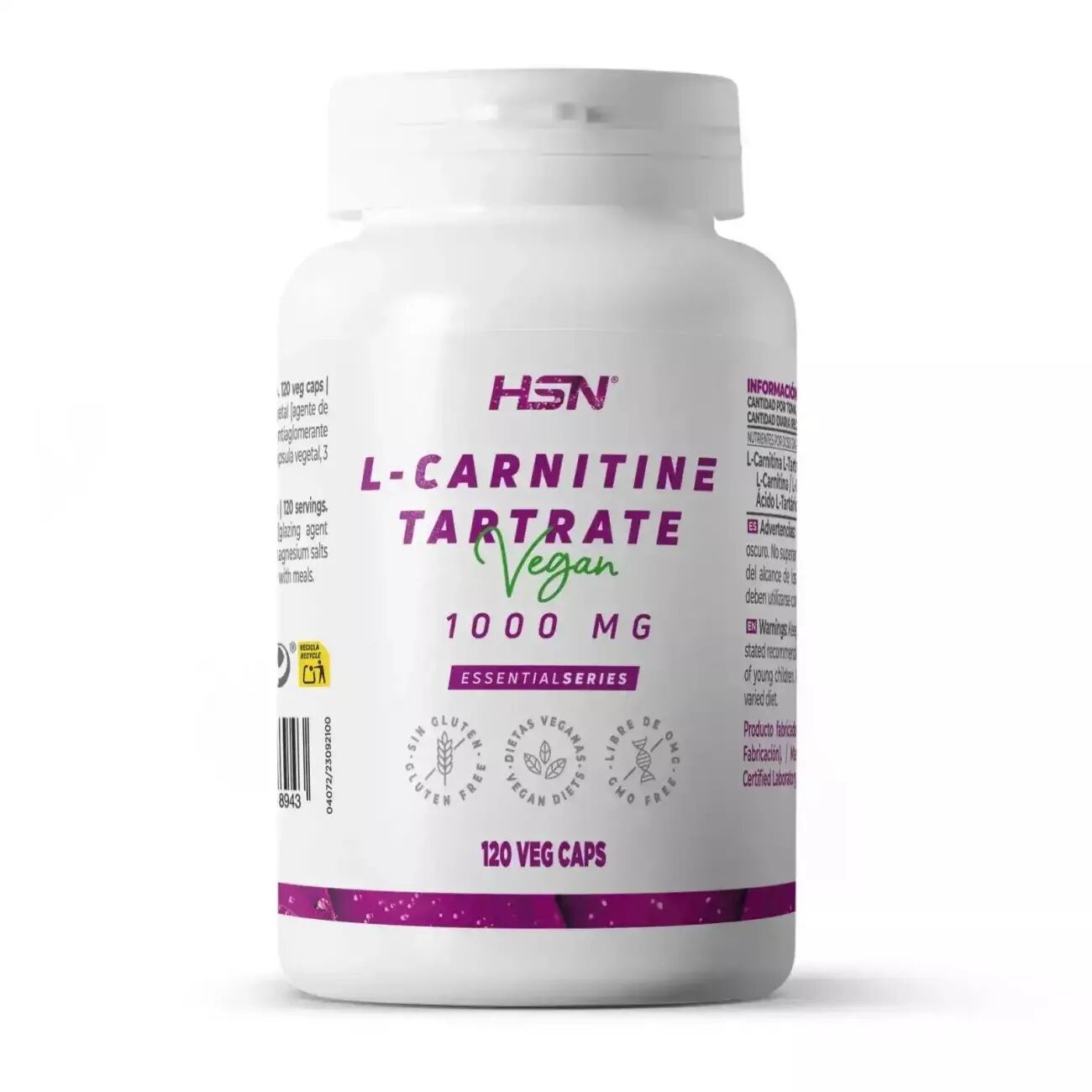 HSN L-carnitina tartrato 1000mg - 120 veg caps