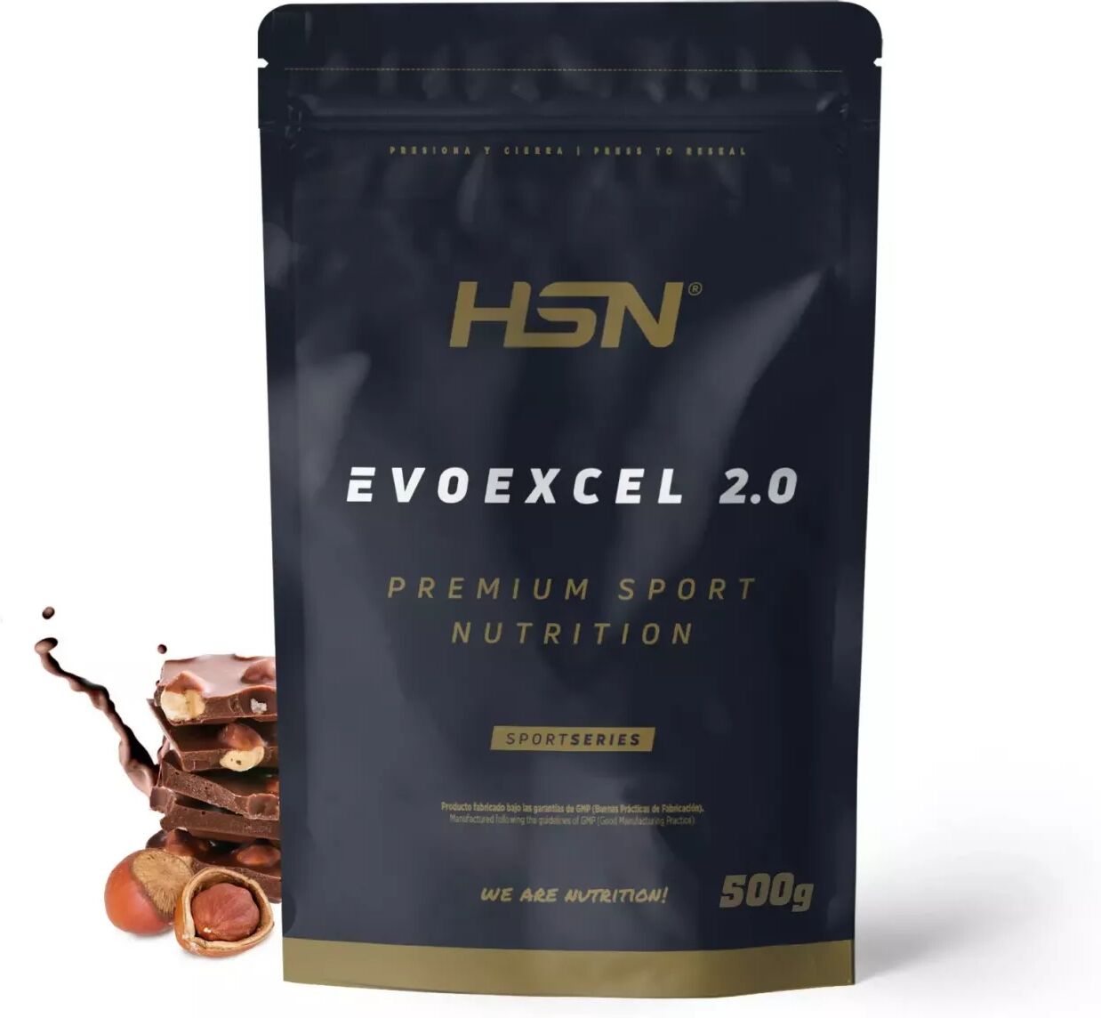 HSN Evoexcel 2.0 (whey protein isolate + concentrate) 500g chocolate y avellanas