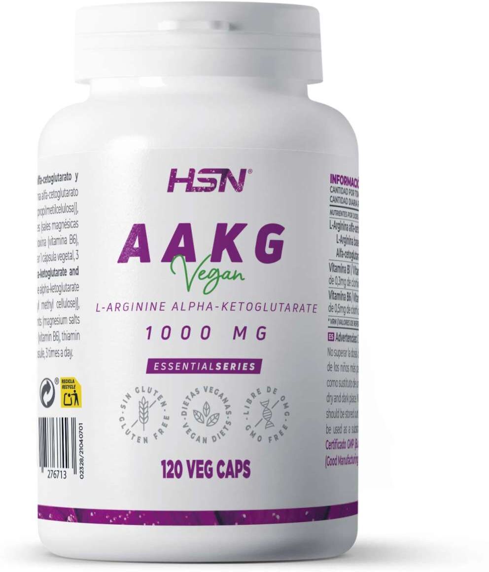 HSN Arginina alfa-cetoglutarato 1000mg (aakg) - 120 veg caps