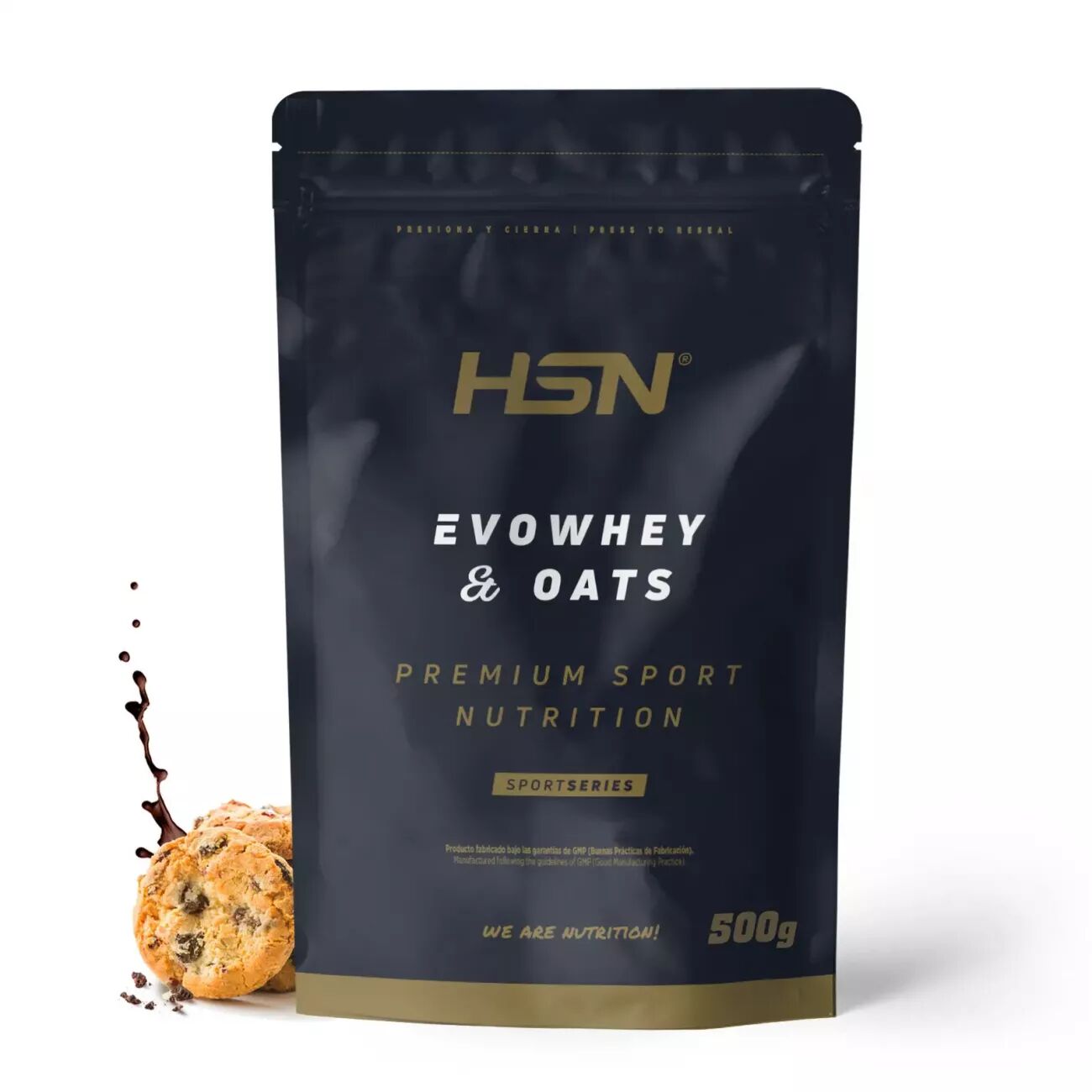 HSN Evowhey & oats 500g chocolate y galletas