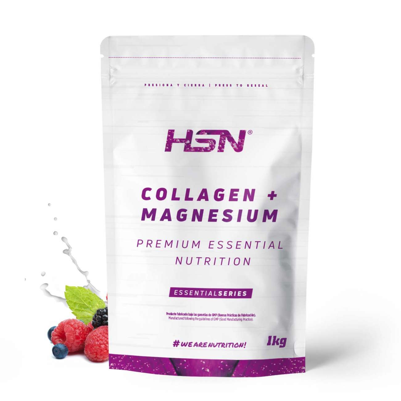 HSN Colágeno hidrolizado + magnesio 2.0 en polvo 1kg frutos rojos