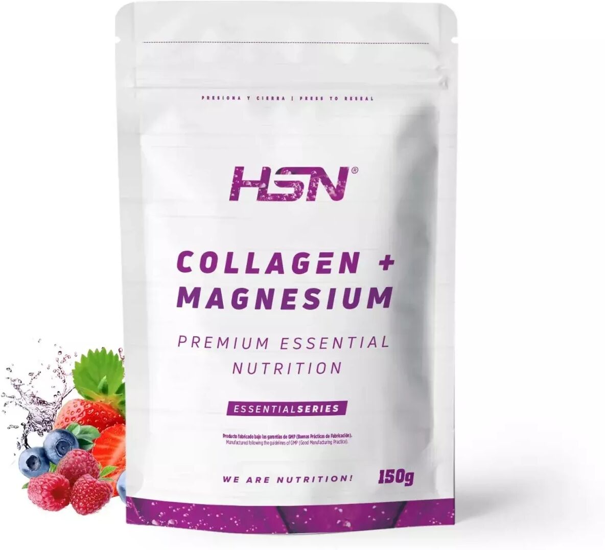 HSN Colágeno hidrolizado + magnesio 2.0 en polvo 150g frutos rojos