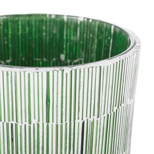 Portavelas moderno verde cristal de 13x10x10 cm