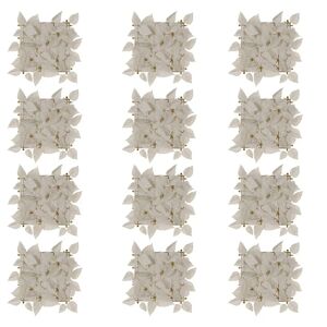 LOLAhome Set de 12 paneles artificiales para jardín vertical blancosde PVC de 33x33 cm