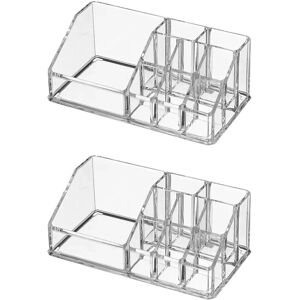 LOLAhome Set de 2 organizadores de cosméticos de plástico transparente de 17x9x6 cm