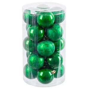 LOLAhome Set de 20 bolas de Navidad combinadas de plástico verdes de Ø 6 cm