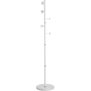 LOLAhome Perchero de 5 brazos blanco de mármol y metal de Ø 37x174 cm