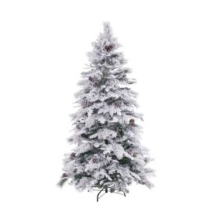 LOLAhome Árbol de Navidad artificial con 272 ramas con nieve blanco y verde de PVC y PE de 150 cm