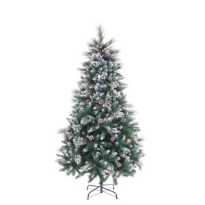 LOLAhome Árbol de Navidad artificial con 450 ramas blanco y verde de plástico de PE y PVC de 150 cm