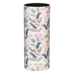 LOLAhome Paragüero gris y rosa tapizado con lona de pájaros de  Ø 20x50 cm