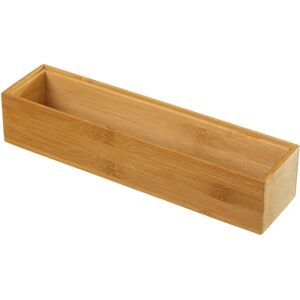 LOLAhome Organizador cosméticos grande de bambú natural de 30x7x6 cm