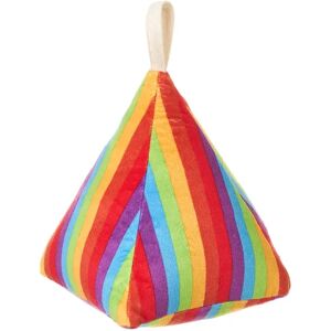 LOLAhome Tope de puerta de tela y gravilla triangular multicolor de 14x14x18 cm