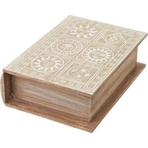 LOLAhome Caja libro con soles de madera natural de 18x7x25 cm