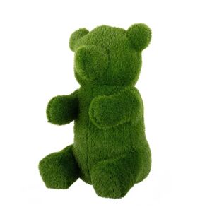 LOLAhome Figura jardín de oso verde de césped artificial de 30x35x50 cm