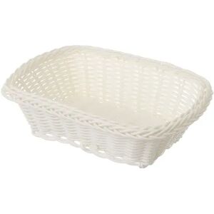 LOLAhome Cesta de polietileno blanca trenzada rectangular de 20x14x5 cm