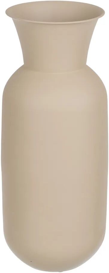 LOLAhome Jarrón geométrico de hierro beige de Ø 19x51 cm