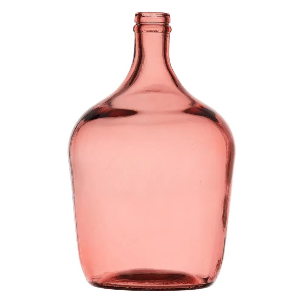 LOLAhome Jarrón vasija de vidrio reciclado rosa de Ø 18x30 cm