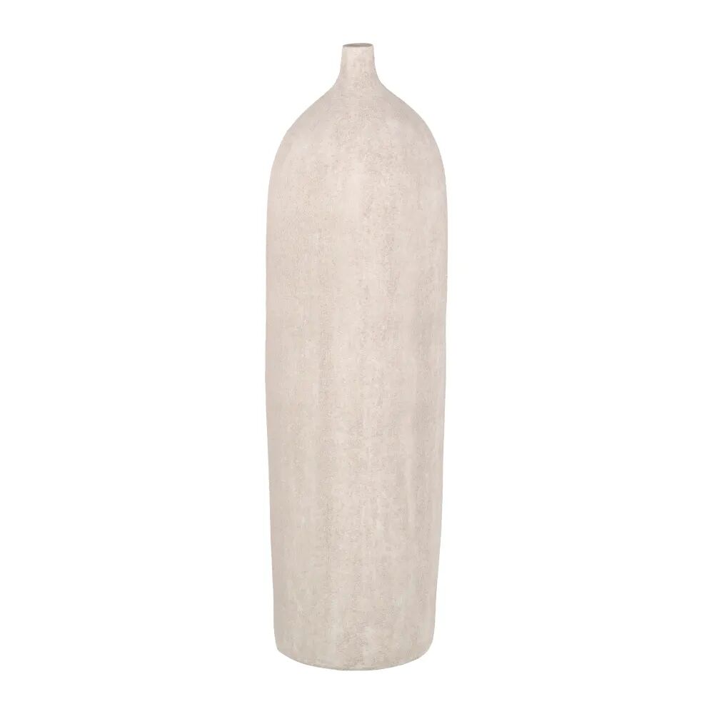 LOLAhome Jarrón alto botella textura de cerámica beige de Ø 22x80 cm