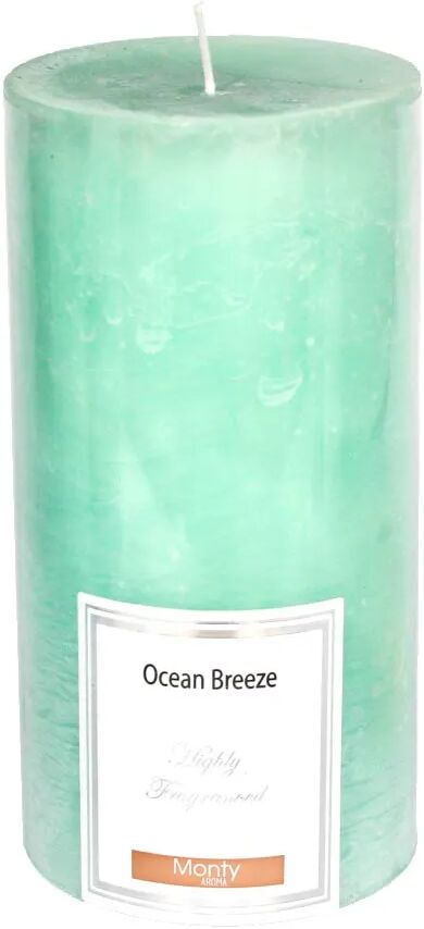 LOLAhome Vela perfumada cilíndrica turquesa aroma Ocean Breeze de parafina de Ø 8,7x17 cm