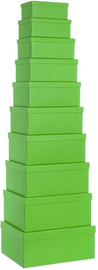 LOLAhome Set de 10 cajas organizadoras de cartón forradas con papel verde