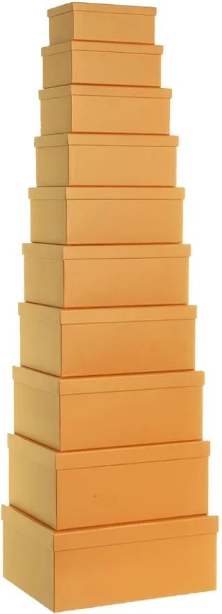 LOLAhome Set de 10 cajas organizadoras de cartón forradas con papel naranja